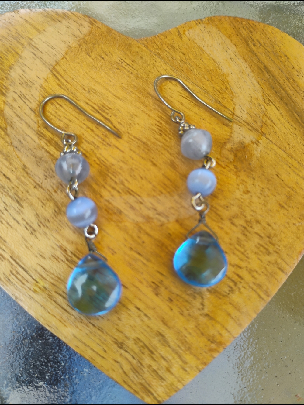 Blue Teardrop Dangle Earrings - Women Jewelry